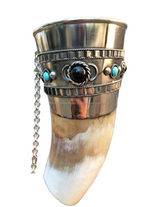 Buffle boeuf Afrique corne bière Viking Vintage corne tasse à collectionner corne verres pour la maison et l'hôtel du fournisseur indien - Product Image 3