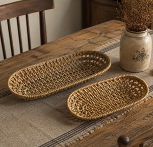 Bandeja de Servir de Ratán Natural de Alta Calidad, Hecha a Mano, Elegante, para Cocina, Almacenamiento y Organización del Hogar - Product Image 3