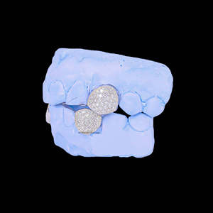 Grillz en argent sterling plaqué or avec diamants Moissanite taille brillant, micro-incrustation, unisexe, style Hip Hop, crocs de vampire, pour boîte de nuit - Product Image 3