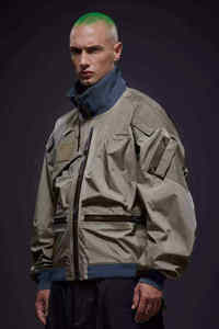 Mens <b>Techwear</b> Tactical Bomber <b>Jacket</b> Waterproof Streetwear Utility Outerwear - Product Image 2