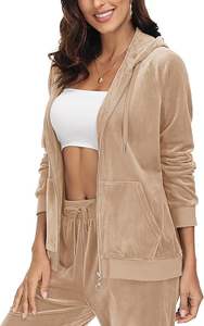 Sweat-shirts pour femmes en velours personnalisés avec fermeture éclair, séchage rapide, imperméables, coupe-vent, service OEM, logo personnalisé, saison d'automne - Product Image 3