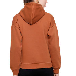Sudadera con Capucha para Mujer, Color Sólido, Manga Larga, 100% Algodón, Informal, para Otoño, Tejido Transpirable - Product Image 2