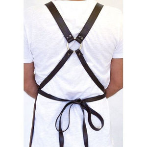 Delantal de cuero con bolsillos para herramientas, delantal de poliéster y lona de algodón personalizado, delantal de cuero con el mejor diseño para barbero, chef, cocina, cafetería, hogar, jardín, barbacoa - Product Image 2