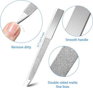 Juego de 6 Limas de Uñas de Diamante Zebra para Manicura y Pedicura, de Acero Inoxidable, Doble Cara, Grano Fino, Naturales, Duraderas, para Uñas Acrílicas y Postizas - Product Image 6
