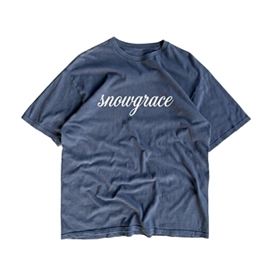 Snowgrace Men's Oversized 100% Cotton T-<b>Shirt</b> Short Sleeve O-Neck Casual Solid Silk Screen Printing High Street Jersey Fit - Product Image 1