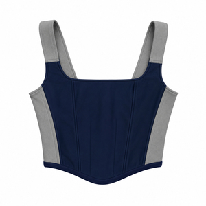 Top Corsé de Carreras Personalizado para Mujer, Top Corto Estilo Bustier para Deportes de Motor, Chaleco Corsé Sin Mangas con Varillas y Parches Bordados, Venta al por Mayor - Product Image 4