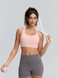Female Arch Back <b>Open</b> Work Out <b>Bra</b> Breathable Keyhole Gym Tank Top Four Way Stretch Training Active Wear Custom Factory - Product Image 3
