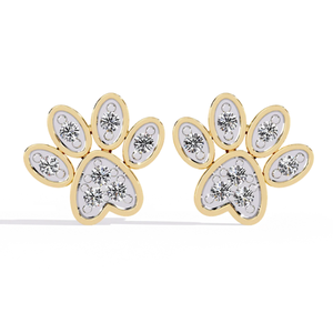 อาจเรเทล พาวเฟคท์ สปาร์คต่างหูเพชรธรรมชาติ ทอง 14K ทรงกลม ทรงบริลเลียนท์คัท สำหรับผู้หญิง น่ารัก 0.18 กะรัต สี HI ความใส VS-SI - Product Image 1