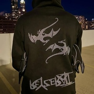 Sweat à capuche unisexe Streetwear Y2K délavé à l'acide, 100% coton, personnalisé 3D pour broderie, coupe oversize vintage, automne, homme - Product Image 4