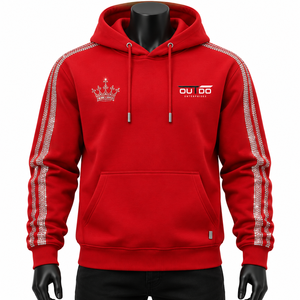 Tela de lana, corte holgado, costuras duraderas y estilo moderno. Sudadera con capucha con pedrería y hermosos detalles de cristal, suave y cálida. - Product Image 1