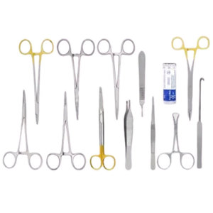 Juego de Instrumentos Quirúrgicos Veterinarios de Acero Inoxidable de 15 Piezas para Esterilización Felina, Fuente de Alimentación Manual, Kit Quirúrgico para Cirugía de Gatos - Product Image 1