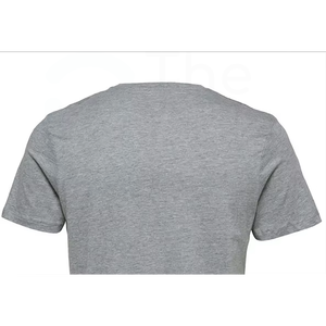 T-shirt gris à manches courtes et col rond pour homme avec motif géométrique bleu imprimé - Product Image 4