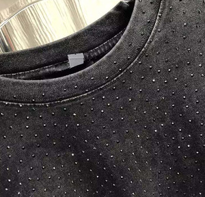 T-shirt décontracté à manches courtes pour homme, col rond, motif à pois, tricot surdimensionné - Product Image 3