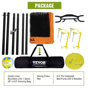 Set de Voleibol Portátil Profesional para Exteriores, Postes de Aluminio de Altura Ajustable con Bomba de Voleibol de PVC para Equipamiento de Cancha - Product Image 6