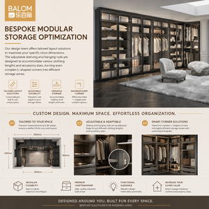 Armoire moderne de luxe BALOM avec porte en verre, cadre en aluminium, <span class=keywords><strong>dressing</strong></span> intégré avec éclairage LED pour chambre principale de villa - Product Image 4