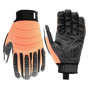 Guantes de Seguridad para Exteriores, Protección UV, Impermeables, Antideslizantes, de Cuero, Unisex, Invierno, Naranja y Negro - Product Image 1