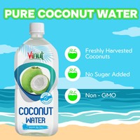 VINUT, à base de plantes, sans OGM, sans sucre ajouté, électrolytes essentiels, grossiste 100% eau de coco pure 1000ml (lot de 24)