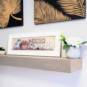 Set 2 Wood Floating Wall <b>Shelves</b> Metal <b>Triangle</b> <b>Bracket</b> Timber Storage Ledge Board Living Room Flower Pot Adjustable Modern - Product Image 6
