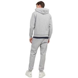 Sweat-shirt à capuche zippé gris pour homme, coupe classique, décontracté, en molleton uni, pour l'automne, 100 % coton respirant, tricoté - Product Image 2