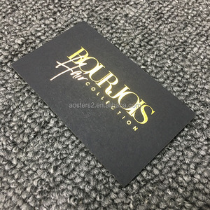 Chất lượng cao lá vàng thanh lịch dày màu đen thẻ kinh doanh giấy dập nổi với UV chỗ bù đắp giấy - Product Image 2