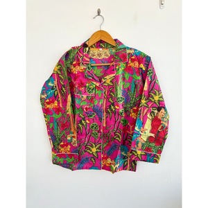 Ensemble de pyjama long en coton imprimé animalier pour femme, col rabattu, fermeture boutonnée, non tissé, doux, décontracté, été, longueur complète - Product Image 2
