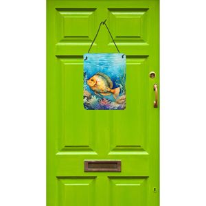 Nouveau 12x16 multicolore Flounder imprime aluminium métal mur porte suspendue pour cuisine Bar salle de bain décor à la maison porte d'entrée Plaque - Product Image 2