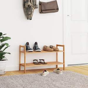 Étagère à chaussures empilable en bois de noyer massif, élégante, de taille moyenne - Product Image 1