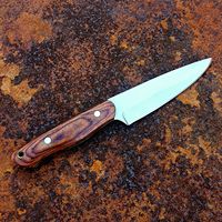 Pisau Dapur Chef Baja Damaskus Buatan Tangan dengan Sarung Kulit Gagang Kayu Full Tang 60 2 HRC Ambidextrous OEM/ODM
