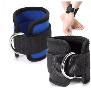 Sangle de cheville réglable pour entraînement en salle de sport, avec manchette rembourrée, anneau en D, attache pour entraînement des jambes, protection professionnelle, fermeture auto-agrippante - Product Image 3