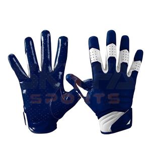 Guantes de fútbol americano profesional genuino Protección de manos cómoda Servicio OEM personalizado Guantes deportivos con características adhesivas - Product Image 1