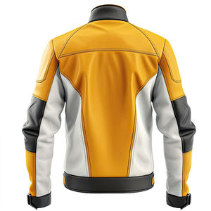 Men's Custom Logo Casual Leather <b>Jacket</b> with Stand Collar and Zipper Front Waterproof Breathable Winter <b>Sheepskin</b> - Product Image 2