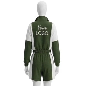 Ensemble de survêtement unisexe pour enfants, color-block, manches longues, col montant, respirant, short à cordon de serrage, coupe classique, pour l'automne - Product Image 3