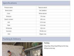 Almidón de Tapioca en Polvo (Harina de Yuca) 100 Mesh |   Bolsas de 50 kg Grado 1 |   Grado Alimenticio |   Vietnam - Product Image 5