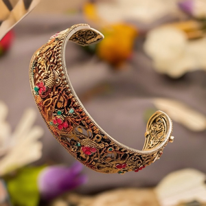 Oxidized German Floral Big Fashion Bracelet - Product Image 3