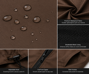 Parka de bain unisexe personnalisé imperméable à capuche et manches courtes, séchage rapide, avec fermeture éclair intégrale pour la natation, le surf, la plage et la piscine - Product Image 5