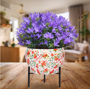 Maceta Moderna para Plantas de Interior Monstera, Maceta de Cerámica con Soporte Dorado, Decorativa para Hogar y Jardín, Porta Macetas - Product Image 4
