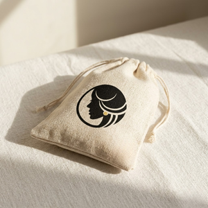Custom Logo Drawstring Canvas Shopping <b>Bag</b> Reusable Eco Friendly Cotton Tote Promotional <b>Gift</b> Carry Durable Lightweight <b>Medium</b> - Product Image 1