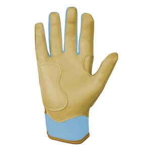 Gants de frappe en cuir beige et bleu clair avec fermeture auto-agrippante, unisexe, pour entraînement adulte - Product Image 4