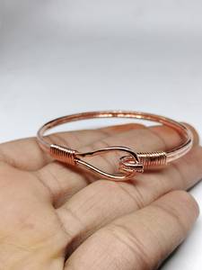 Handmade Pure Copper Classic Bangles Women's Ayurvedic <b>Healing</b> Jewelry Adjustable Cuff <b>Bracelet</b> Design Red Copper Plated - Product Image 6