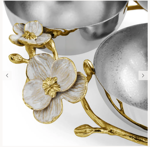 Plat décoratif à trois compartiments pour orchidées, idéal pour les collations et les fruits secs, parfait pour la table et la décoration intérieure - Product Image 3