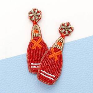 Hermosos pendientes de botella con bordado de cuentas para amantes de la moda moderna, pendientes artísticos de botella con cuentas, hechos a mano. - Product Image 6