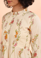 Robe midi évasée imprimée 100 % coton pour femme, séchage rapide, style décontracté, mode estivale, tenue quotidienne moderne, col roulé