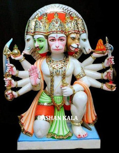 Escultura de Mármol de Hanuman - Decoración Tradicional Hecha a Mano para el Hogar - Product Image 5