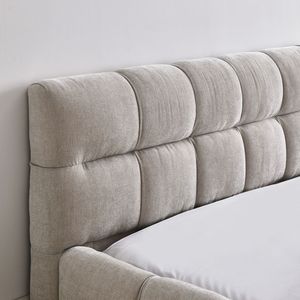 <b>Queen</b> <b>Size</b> Upholstered <b>Bed</b> <b>Frame</b> with Thick Chenille Fabric Solid Wood Platform <b>Bed</b> Headboard - Product Image 4