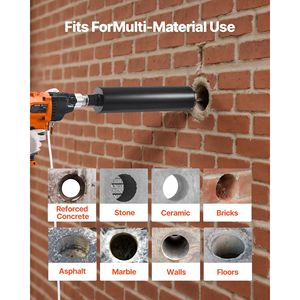 Trapano carotatore diamantato portatile a umido/a secco, diametro di foratura 0,8-6,3 pollici, con 4 punte per muratura e cemento - Product Image 5