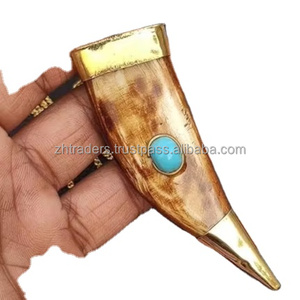 Collier pendentif en os de buffle véritable naturel 100% Bijoux en corne de buffle faits à la main d'Inde - Product Image 1