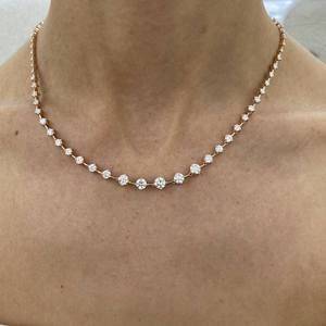 elegant igi certified round lab grown diamond pendant in yellow rose white gold or silver <b>d</b> e f colorless brilliance - Product Image 4