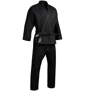 Kimono de BJJ noir pour homme, vêtements d'arts martiaux, 100% coton, coupe classique, taille adulte, style uni teint, durable - Product Image 3