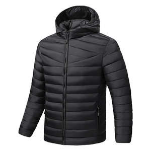 Veste matelassée coupe-vent d'hiver pour homme, veste à capuche unie - Product Image 1