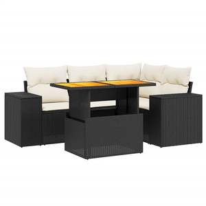 Conjunto de Sofás Grandes para Jardín en Ratán Sintético Negro, Muebles de Exterior Elegantes y Duraderos - Product Image 2